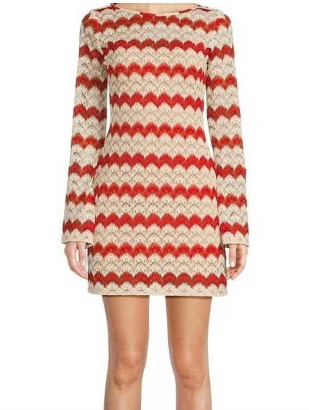 Chelsea & Violet Red & Cream Chevron Mini Cover Up Dress 1️⃣